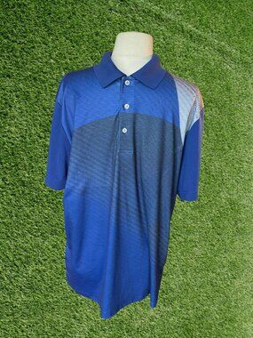 🏌️ PGA TOUR Pro Series Performance Polo – Blue Geometric | Men’s Large